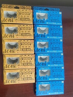 Ioni Dia de Los Muertos 3D Faux Mink Lashes - Yellow & Blue Boxes